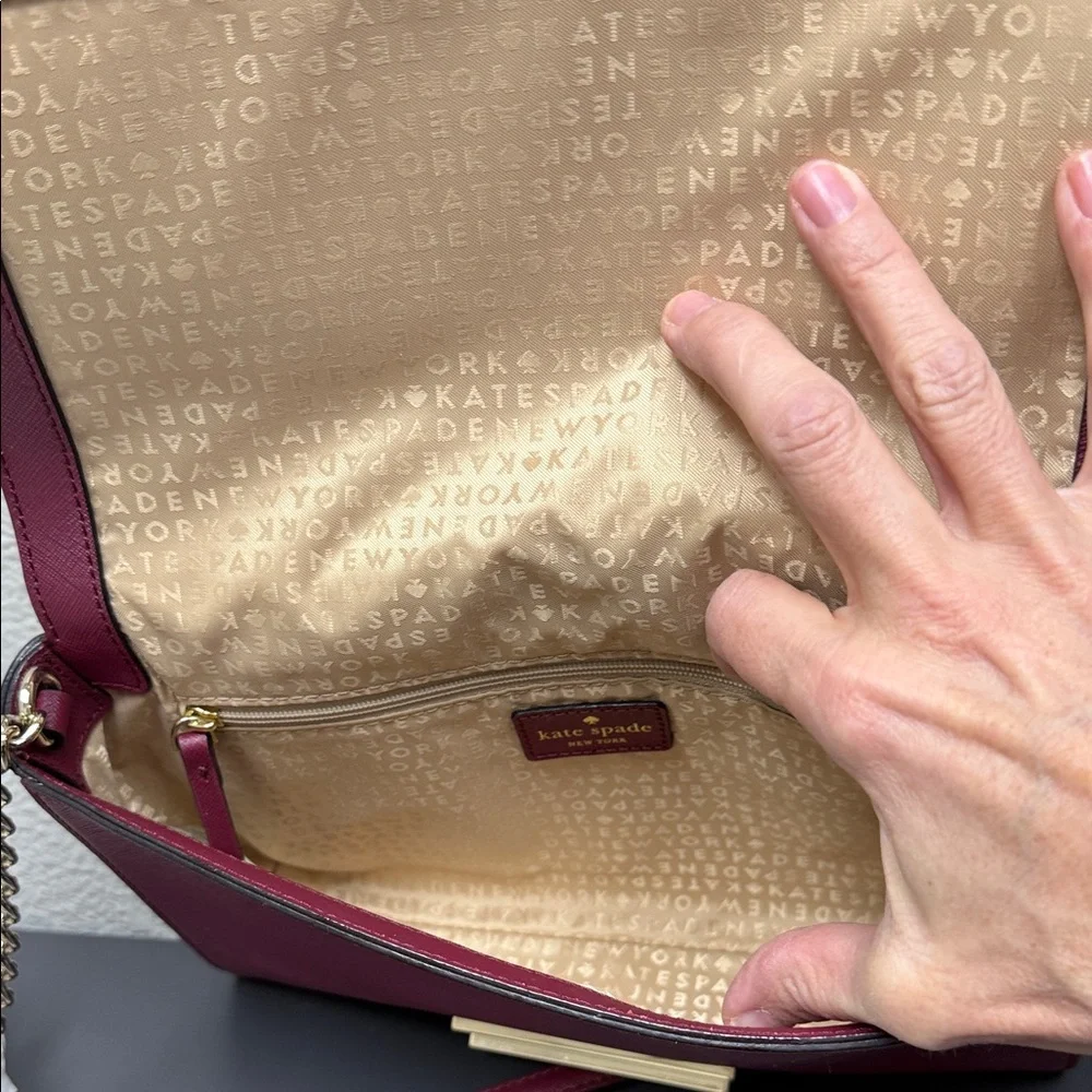 Kate Spade Plum Crossbody Bag with Gold Chain